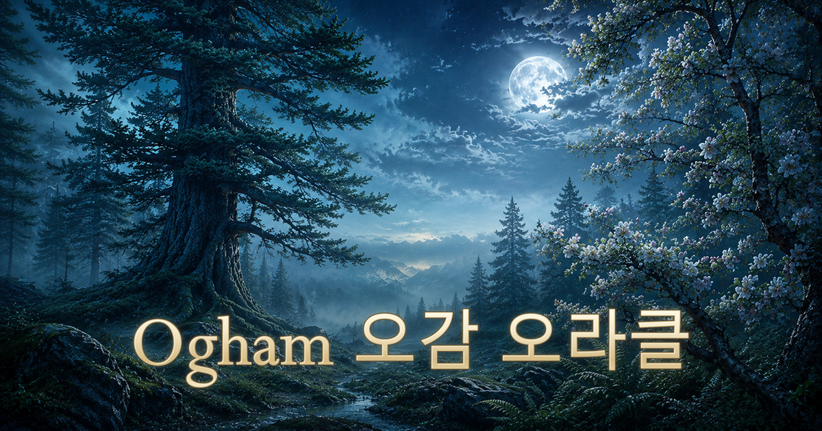 달빛 아래 켈트 숲과 오검 오라클 제목